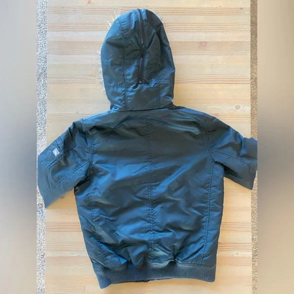 Spiewak Hooded Bomber Jacket Coat Faux Fur Medium - Picture 2 of 8